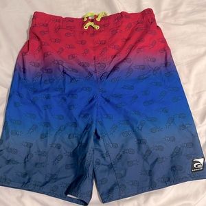 Small Red and Blue Swimming Shorts. Never used